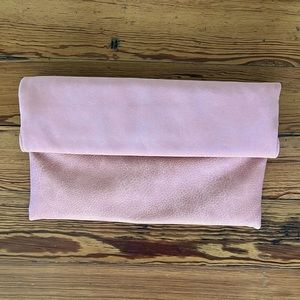 ANTHROPOLOGIE Foldover Convertible Clutch Crossbody Purse Mauve Rose
